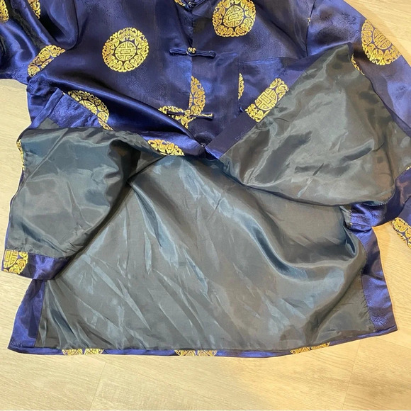 Vintage Asian Smoking Jacket Embroidered Dragon 🐉 - Picture 7 of 16